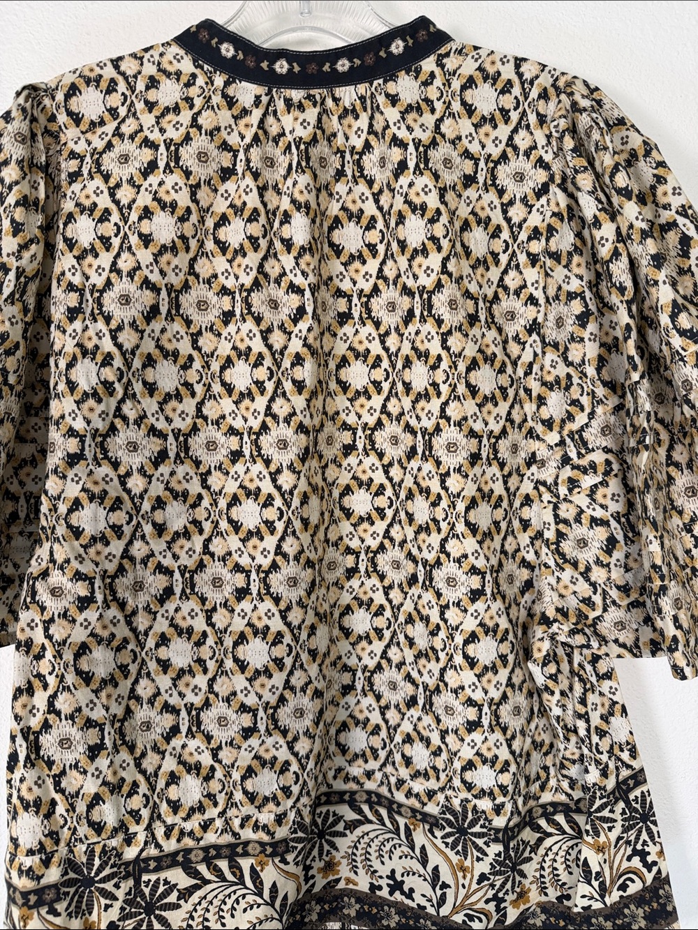 Anthropologie Black Motif Pleated Puff Sleeve blouse size XL - Picture 5 of 13